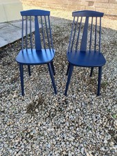 X2 ERCOL STYLE SOLID STICK BACK DINING CHAIRS IN PLIMSOLL P&P LIBRARY