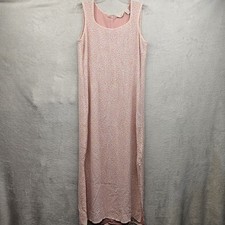 J Jill Long Dress Womens 12 Pink Floral Smocked Cottagecore Prairie Festival