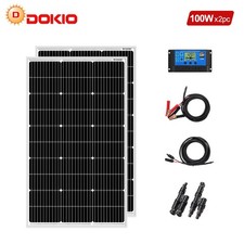 Dokio 200W/400W Kit Pannello Solare 12V ,Casa,Balcone,Tetto,Camper,Barca