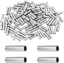 100 Pcs 16 14 AWG Non Insulated Butt Connectors Seamless Elect Size: 16-14 AWG