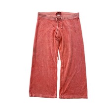 Vintage Juicy Couture salmon pink terry cloth drawstring flare pants size P