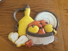 Vintage MCM Syroco Kitchen Plaque #7610 Fruit Pears Pitcher 1981 Made in USA