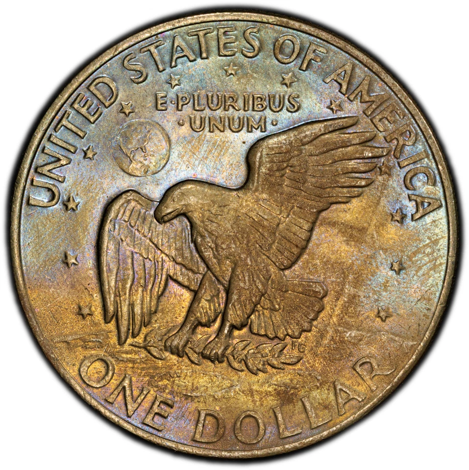 Eisenhower Dollar 1972 Type 3 PCGS MS65: Deep Album Toning Obv. & Rev. - Image 3 of 3