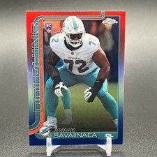 2025 Topps Chrom Jonah Savaiinaea  Red & Blue Refractor RC Rookie Card 380