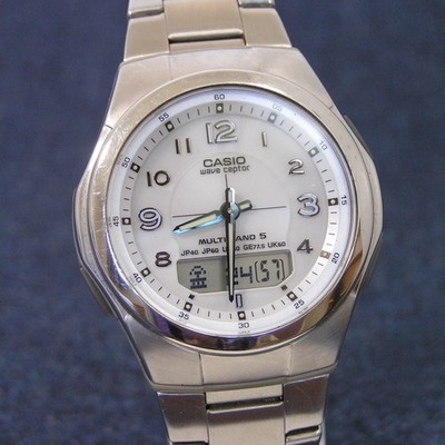 Casio Wave Ceptor WVA-M480 00s Retro Rare Japan Imported Solar Watch White