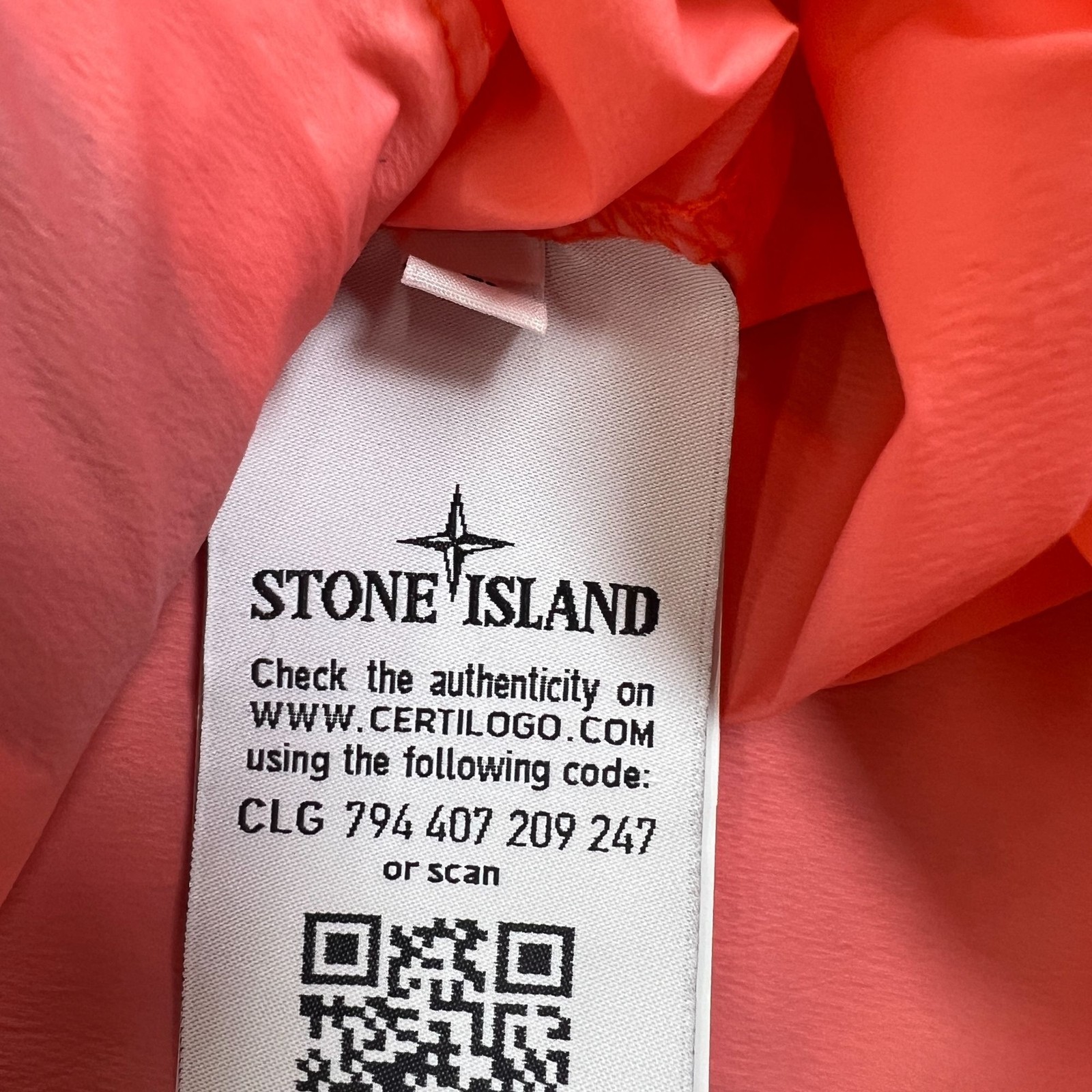 Stone Island Men's Skin Touch Packable Nylon Jacket in Lobster Red (Orange) - product detail image 14