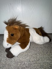 FAO Schwarz Pinto Horse Pony 12" Plush Laying Down Stuffed Animal