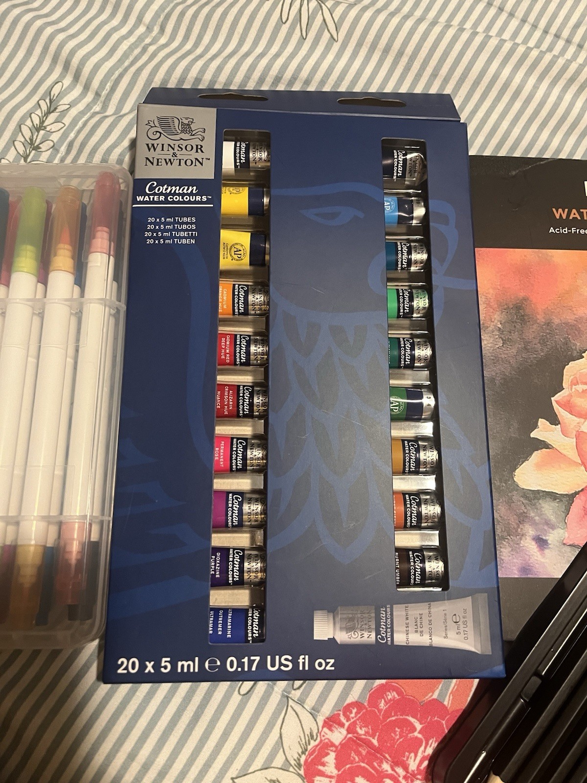 Winsor & Newton -20- watercolor paints Kalour watercolor pencils. HUGE LOT NEW