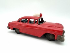 Vintage KS Japan Tin Litho Police Car Toy Red Friction Sedan