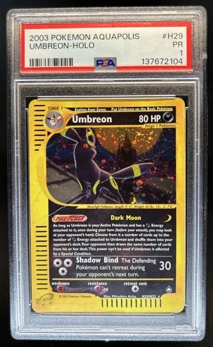 2003 Pokemon Aquapolis Umbreon Holo #H29/H32 PSA 1