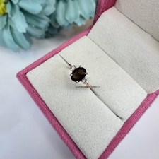 Natural Smoky Quartz, 925 Sterling Silver, Engagement Ring, Smoky Quartz Ring