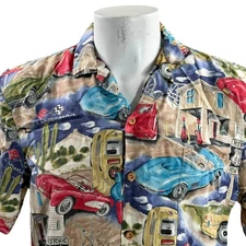 Paradise Found Hawaiian Shirt Small Route 66 Vintage Corvettes