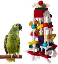 Bird Chewing Toy - Parrot Cage Bite Toys Wooden Block Bird Parrot Toys for Small
