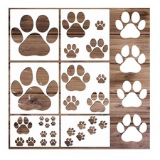 6 Pcs Large Dog Paw Stencils Reusable Templates for Painting DIY Crafts Arts