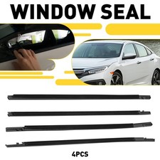 For 2016-2021 Honda Civic Sedan 4pcs Weatherstrip Window Moulding Trim Seal Belt
