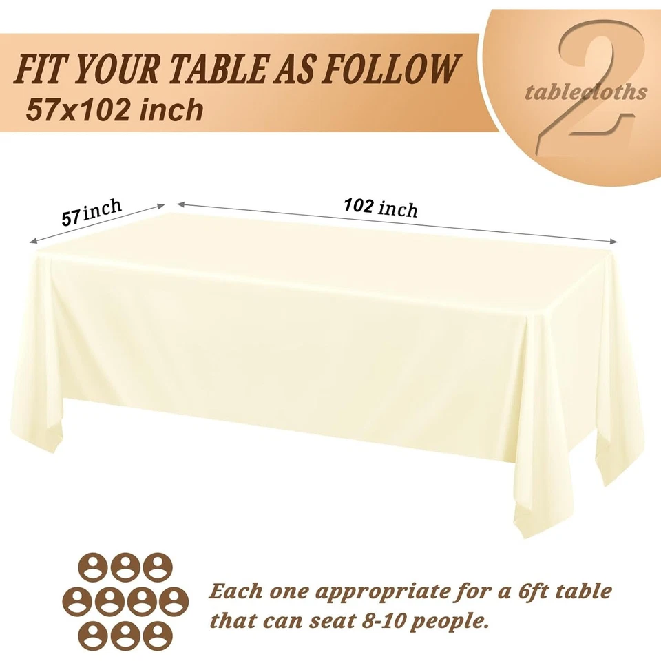 Satin Party Tischdecke 145x260cm Rechteckig Tischdekoration für Hochzeitsbankett - Bild 2 von 4