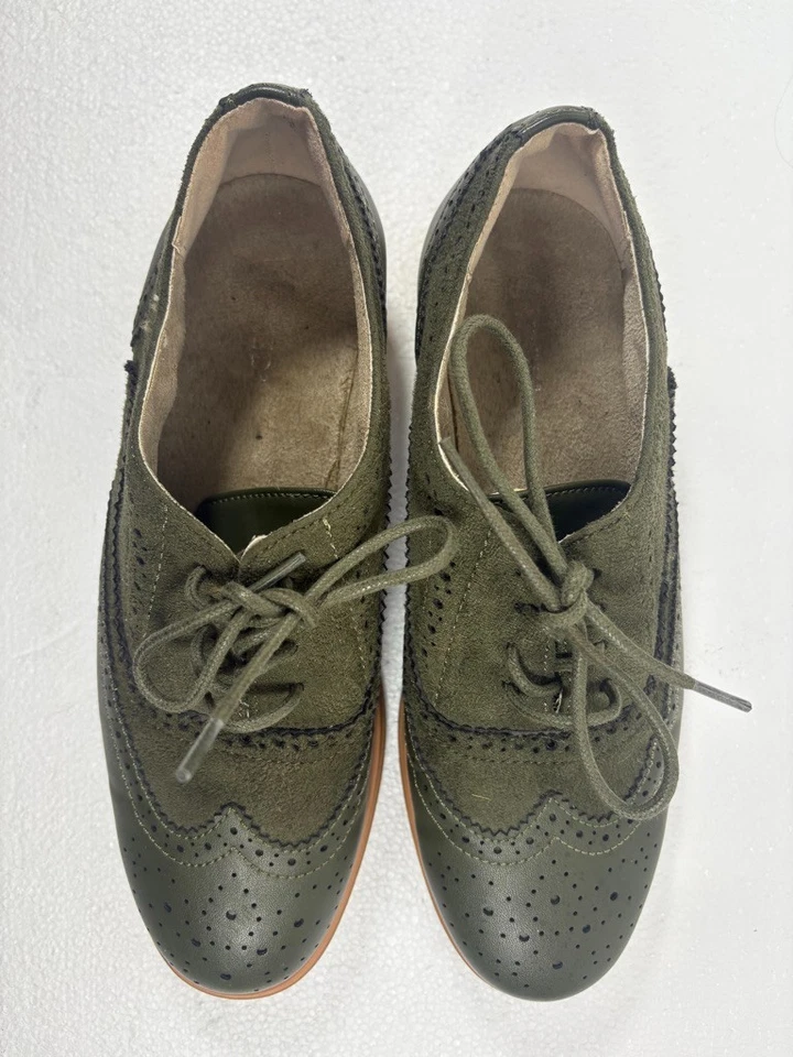 Zapatos de mujer buscados con cordones Oxford talla 8,5 zapatos verde jade talla 8 Foto 4 de 4