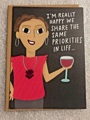 JUST BECAUSE CARD AMERICAN GREETINGS ''I'M REALLY HAPPY WE SHARE THE SAME...''