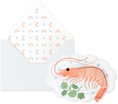 Mini Shrimp Greeting Card - You'Re the Sh*T - Funny, Petite Die-Cut Card with Hi