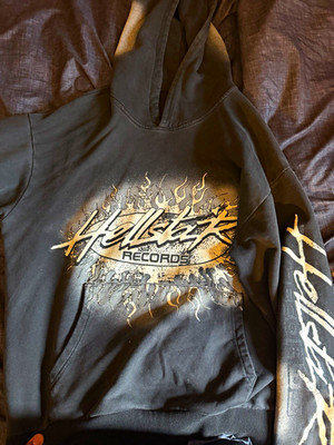 HELLSTAR Black Pullover Hoodie Graphic Print Hooded Pockets Unisex Adult M