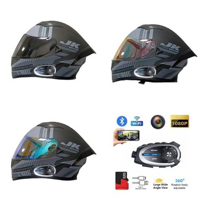 DOT Approved Motorcycle Helmet with Bluetooth Intercom System and Helmet Camera