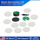 Smart Germination Kit Hydroponic Germination Tray 10 Filters & Cupped Tweezers