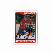 Mike McPhee Autographed Montreal Canadiens 1990 OPC #137 Hockey Card