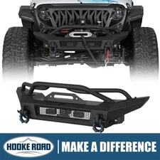 Hooke Road Steel Stubby Front Bumper for Jeep Wrangler 18-25 Gladiator 20-25