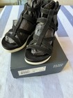 Eileen Fisher Black Sola Tumbled Nubuck Sandals Sz 7 — photo 1