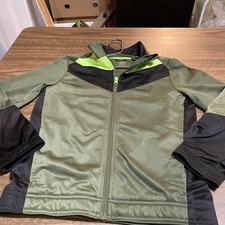 Athletic Works Boys Hooded Outdoor Jacket Green Leaf Size L 10-12
