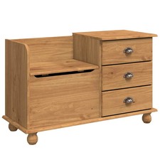 Storage Bench with Drawer with Storage ASKIM Solid Pine Wood Entryway  vidaXL
