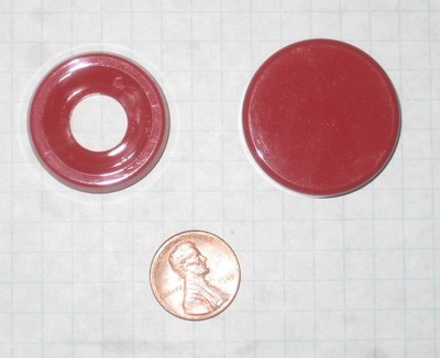 HEWI REPLACEMENT DOOR PULL BUSHING & CAP, NYLON, COUNTERSUNK, 33mm DIAMETER, RED
