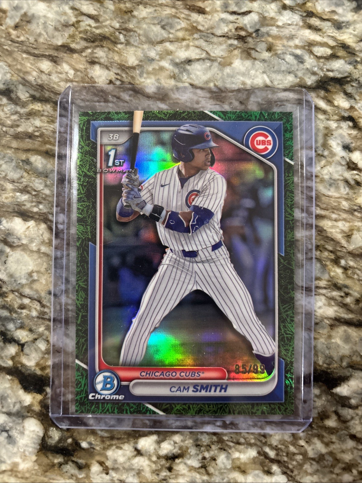 2024 Bowman Draft CAM SMITH 1st Chrome Green Grass Refractor #/99 Chicago Cubs