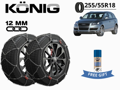 SCHNEEKETTEN KONIG 12MM Für AUDI Q7 (4L) 255/55R18 GR 255 XG12PRO + GESCHENK