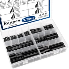 370Pcs SAE Roll Pin Assortment Set - Slotted Spring Pins Steel Split Expansio...