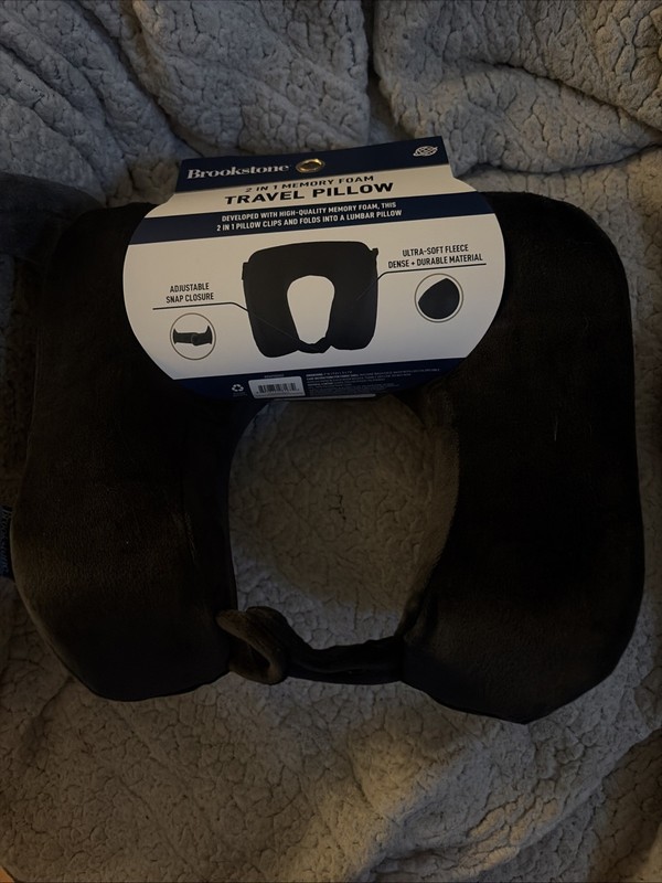 Brookstone Comfort Classic Memory Foam Travel Neck Pillow