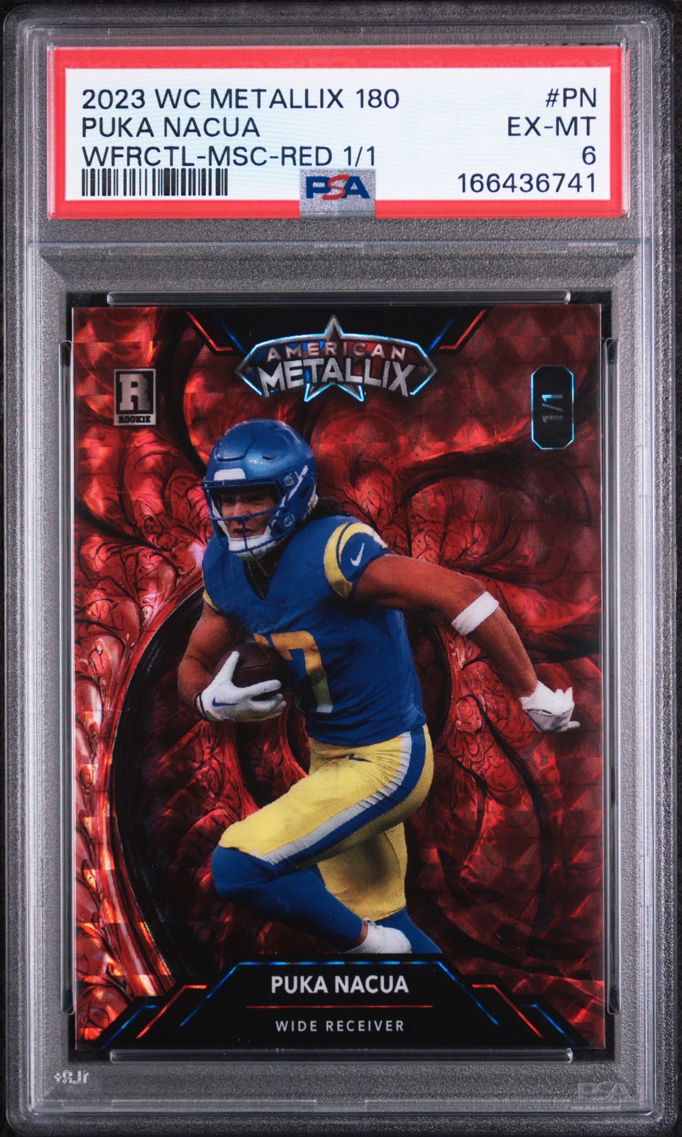 2023 WILD CARD AMERICAN METALLIX PRO-LOOK 180 WILDFRACTAL PUKA NACUA 1/1 PSA 6