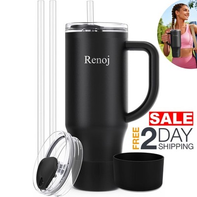 Vaso Termo 40 Oz Para Cafe Te Bebidas Frio y Caliente Con Tapa Acero Inoxidable