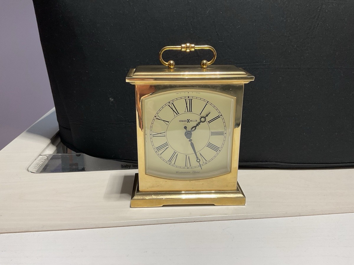 VINTAGE CLOCK HOWARD MILLER BRASS WESTMINSTER CHIME CLOCK 612-735