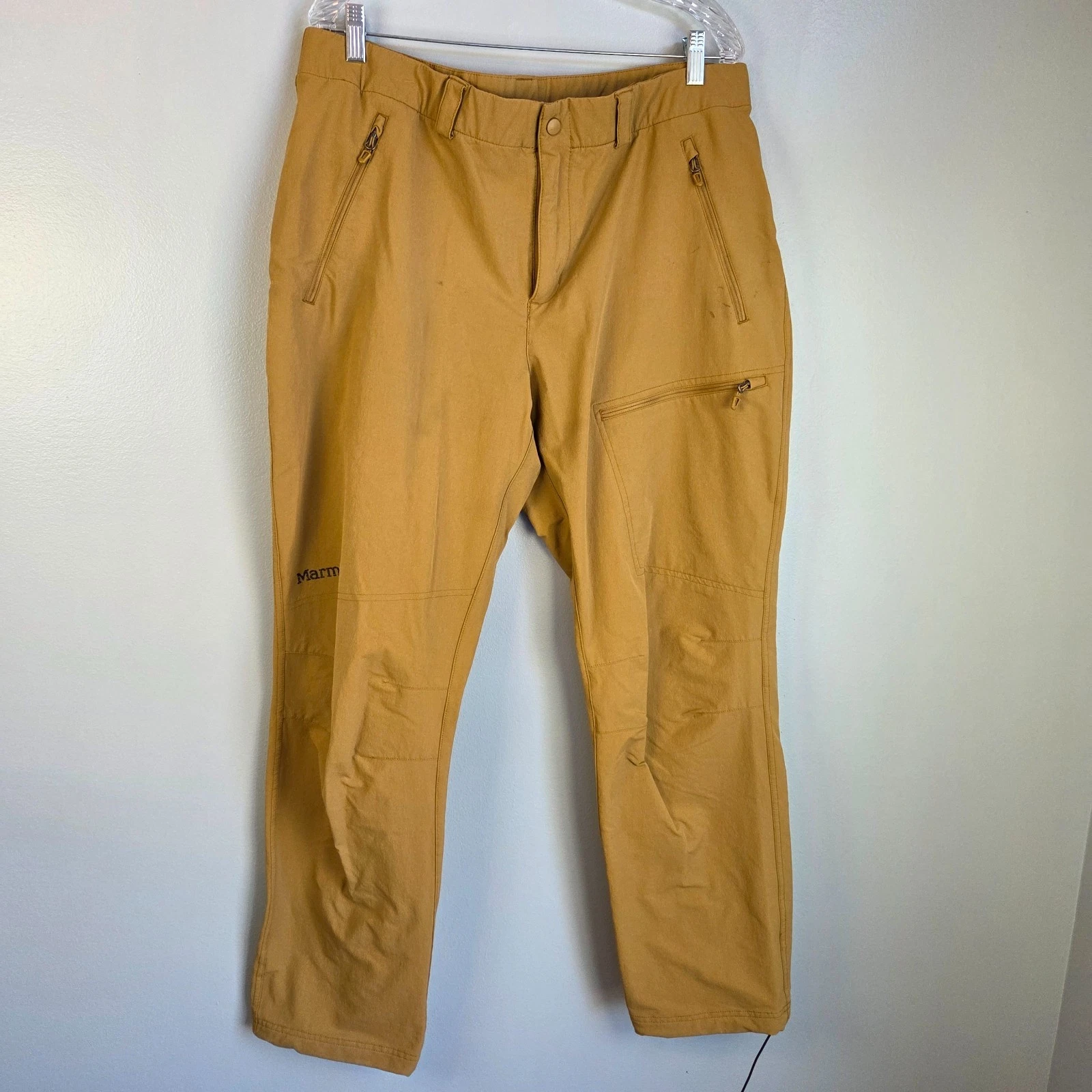 Marmot Pants Mens 38x31 Gold Scree Softshell Nylon Stretch Outdoor Hiking