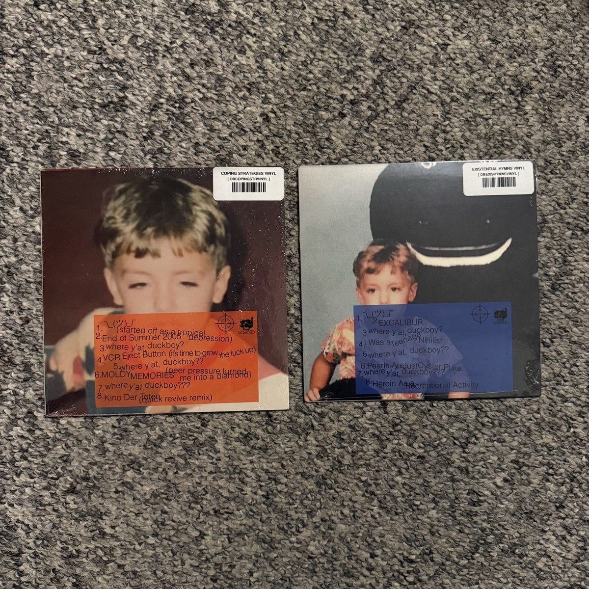 2) DUCKBOY 7 INCH VINYL RECORDS EXISTENTIAL HYMNS COPING STRAT