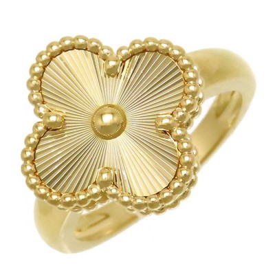 Van Cleef & Arpels Vintage Alhambra Guillochierter Ring 750YG US#6 P0065486