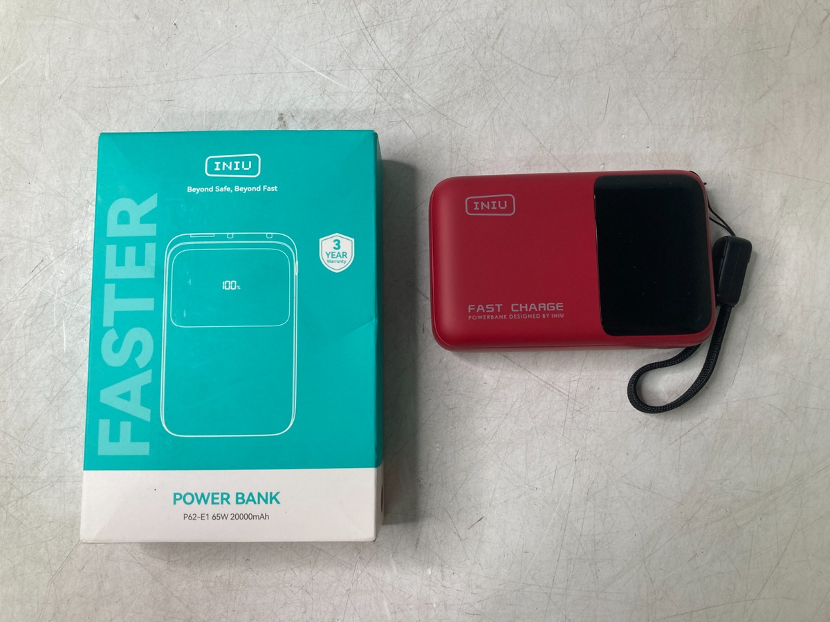INIU P62-E1 Power Bank 20000mAh 65W Ultra Compact USB C Portable