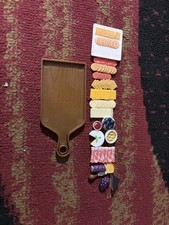 Plastic Pretend Play Kitchen Set with Brown Cutting Board Food Accessories