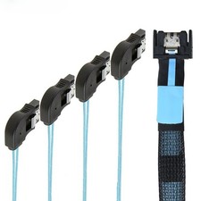 SlimSAS SFF-8654 MCIO 4i 38Pin to 4X SATA 7Pin PCIe 5.0 Right Angle Data Cable