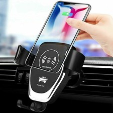 QI Wireless Fast Car Charger Mount Holder Stand Automatic Clamping Charging