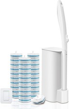 Disposable Toilet Bowl Cleaner Wand and Holder Set with 30 Refills  Wall