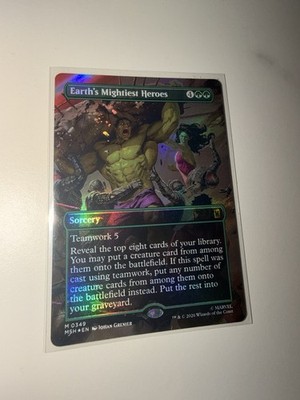 Earth's Mightiest Heroes (Borderless) (FOIL)   Marvel Super Heroes   Magic (mtg)