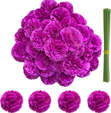 Marigold Flower Heads Bulk 50Pcs, Faux Mexican Marigold Artificial Flowers for D