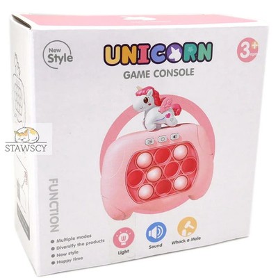 Einhorn Pop Push it Spielkonsole Bubble Fidget Spielzeug elektronisches Licht Sound Batte